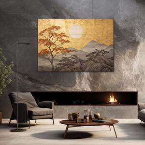 Obraz na plátne Zlatá horská krajina v Japonsku Rozmery: 60 x 40 cm