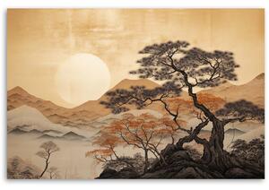 Obraz na plátne Výhľad na zlaté hory v Japonsku Rozmery: 60 x 40 cm