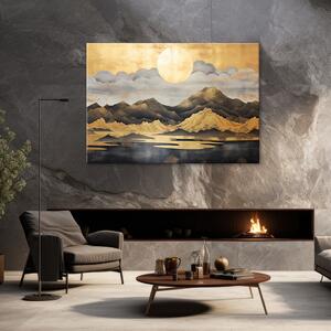 Obraz na plátne Zlatá horská japonská krajina Rozmery: 60 x 40 cm