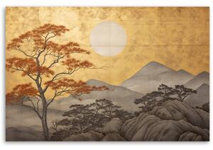 Obraz na plátne Zlatá horská krajina v Japonsku Rozmery: 60 x 40 cm
