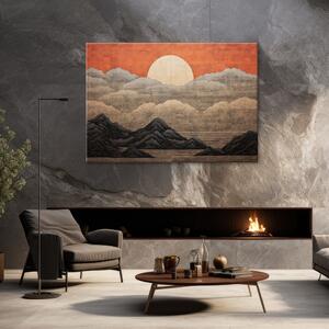 Obraz na plátne Slnko, mraky a hory v Japonsku Rozmery: 60 x 40 cm