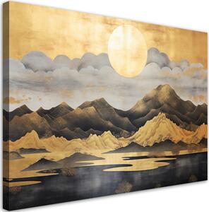 Obraz na plátne Zlatá horská japonská krajina Rozmery: 60 x 40 cm