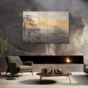 Obraz na plátne Japonská zlatá horská krajina Rozmery: 60 x 40 cm
