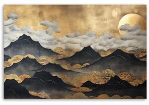 Obraz na plátne Japonská zlatá horská krajina Rozmery: 60 x 40 cm