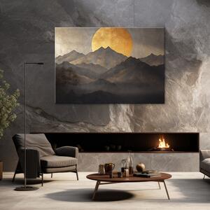 Obraz na plátne Japonské zlaté slnko a hory Rozmery: 60 x 40 cm