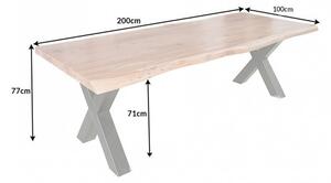 Jedálenský stôl MAMUT X 200 cm - prírodná