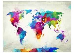 Fototapeta mapa sveta vo farebnom prevedení - The map of happiness