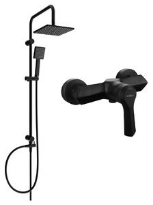 Mexen Tord sprchový set s dažďovou sprchou a sprchovou batériou Sabre, čierna matná, 72140200-70