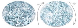 Okrúhly moderný MEFE 8725, vzor odtlačok prsta, krém / modrý