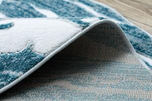Moderný MEFE Vlny okrúhly koberec 8761, krém / modrý