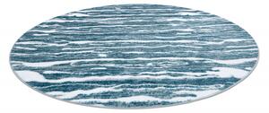 Moderný MEFE Vlny okrúhly koberec 8761, krém / modrý