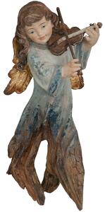 Alpský anjel s husľami koreňová socha