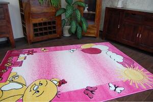 Detský koberec HAPPY C210 MEDVEDÍK ružový