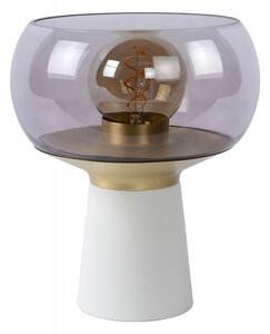 Lucide FARRIS stolná lampa E27/25W 28cm biela/dymové sklo 1329514