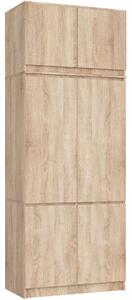 Ak furniture Šatní skříň s nástavcem Star 02 90 cm dub Sonoma