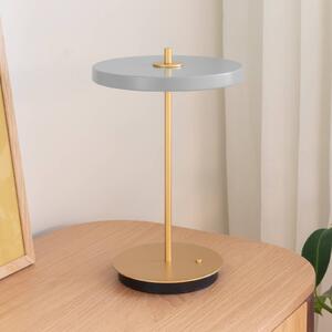 UMAGE LED akumulátorová stolná lampa Asteria Move sivá/mosadz 31 cm, Hliník / sivá / zinok, Obývacia izba / jedáleň, kov, Dizajn, Stojacie svietidlo