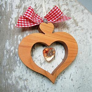 Alpské drevené srdce - čerešňové