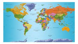 Fototapeta XXL farebná mapa sveta