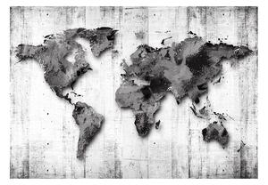 Fototapeta mapa sveta v odtieňoch sivej - World in Shades of Gray