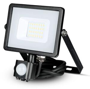 V-TAC Profesionálny LED reflektor 20W s pohybovým senzorom so SAMSUNG čipmi, Teplá biela 2500 - 3000K