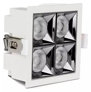 V-TAC Zapustené hranaté biele LED svietidlo 16W 38° SAMSUNG čipy CRI90, Studená biela 6000 - 6500K