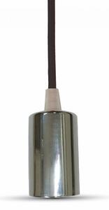 V-TAC Chrómová závesná lampa s farebným káblom (14 farieb), Čierna