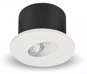 V-TAC Zapustené biele okrúhle LED svietidlo na schody 3W, Neutrálna biela 4000 - 4500K