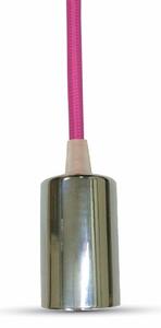 V-TAC Chrómová závesná lampa s farebným káblom (14 farieb), Ružová