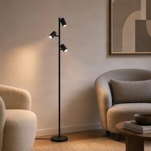 Lindby Stojacia lampa Kardis, 3-pl., antracitová, výška 157 cm, Čierna, Obývacia izba / jedáleň, kov, Moderný, Stojaca lampa