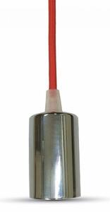 V-TAC Chrómová závesná lampa s farebným káblom (14 farieb), Červená