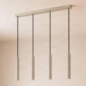 Lindby Závesné svietidlo Kardis, 4-pl., béžové, dĺžka 70 cm, Krémová / jantárovo žltá, Obývacia izba / jedáleň, kov, Moderný, Závesné svietidlo
