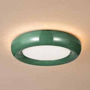 Lindby Stropné LED svetlo Lennox, zelené, 3-stupňové stmievateľné, Ø 43 cm, Zelená, Obývacia izba / jedáleň, kov, Moderný, Závesné svietidlo