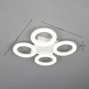 Reality Leuchten Stropné LED svetlo Cemi, okrúhle, biele, plastové, 4 000 K, Biela / opálová, Kuchyňa, Plast, Moderný, Závesné svietidlo