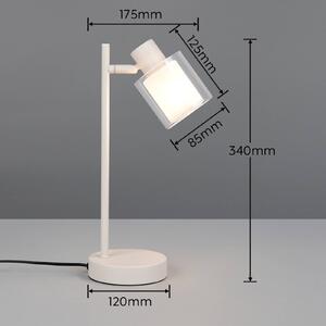 Reality Leuchten Stolová lampa Neralo, svetlosivá, kov, výška 35,5 cm, E14, Hliník / sivá / zinok, Obývacia izba / jedáleň, kov, Stojacie svietidlo