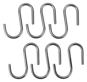 Závesné háčiky z pochrómovanej ocele v striebornej farbe v súprave 6 ks Lonardo – Metaltex