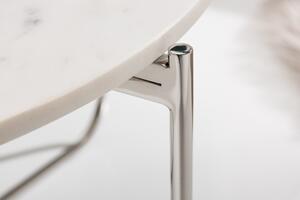 Konferenčný stolík NOBL 62 cm - biela, strieborná