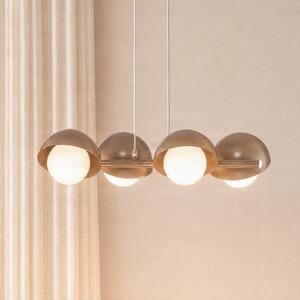 EMIBIG LIGHTING Závesné svietidlo Boom 4, béžové, sklo/oceľ, dĺžka 60 cm, Krémová / jantárovo žltá, Obývacia izba / jedáleň, Sklo, Moderný, Závesné svietidlo