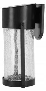 LED solárne nástenné svietidlo LED/3,7 V 300 mAh IP44 čierne