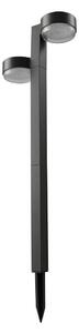 Solárna LED lampa 2xLED/1W/3,7V 1200 mAh 55 cm IP65 čierna