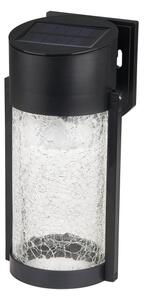 LED solárne nástenné svietidlo LED/3,7 V 300 mAh IP44 čierne