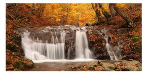 Fototapeta XXL s jesenným motívom vodopádu v lese