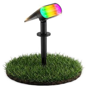 LED RGB Solárna lampa 2v1 LED/3,7V 1200 mAh IP54 čierna