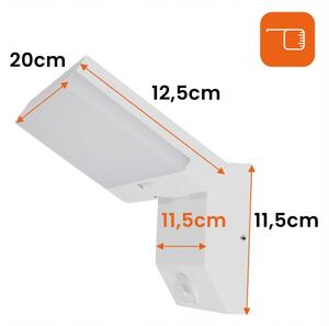 LED Vonkajšie nástenné svietidlo so senzorom LED/18W/230V IP44 biele