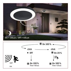 Paulmann LED stropná svietidlo Circula súmrakový senzor a pohybové čidlo pohybové čidlo teplá biela IP44 kruhové 320mm 3000K 14 94526