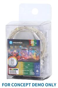 Aigostar - LED Vianočný svetelný reťazec 40xLED/2x3V 4m viacfarebný