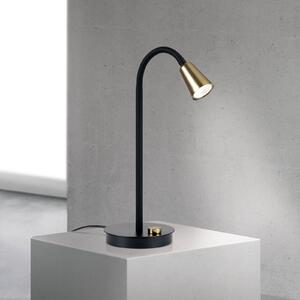 Stolová lampa Dotty, mosadz, výška 45 cm, podstavec, stmievač, GU10, Mosadz / zlato, Obývacia izba / jedáleň, kov, Moderný, Stojacie svietidlo