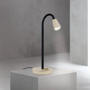 Stolová lampa Dotty, khaki, výška 45 cm, podstavec, stmievač, GU10, Krémová / jantárovo žltá, Obývacia izba / jedáleň, kov, Moderný, Stojacie svietidlo