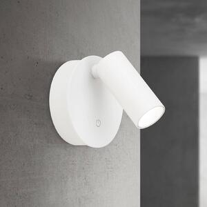LED akumulátorové nástenné svietidlo Luxy, biele, hliník, stmievač, Biela / opálová, Chodba, Hliník, Moderný, Nástenné bodové svietidlo