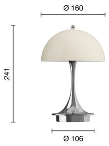 Louis Poulsen Panthella Portable 160 V3, opálový chróm/béžová