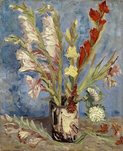 Obrazová reprodukcia Vase with Gladioli and China Asters (1886), Vincent van Gogh, 32.8 × 40 cm